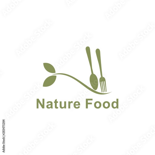 nature food logo template design vector