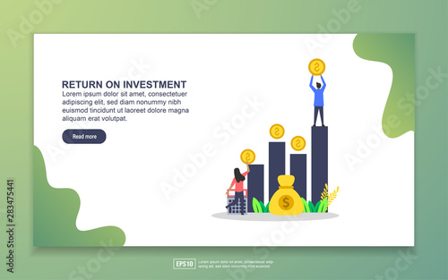 Landing page template of return on investment. Modern flat design concept of web page design for website and mobile website. Easy to edit and customize.