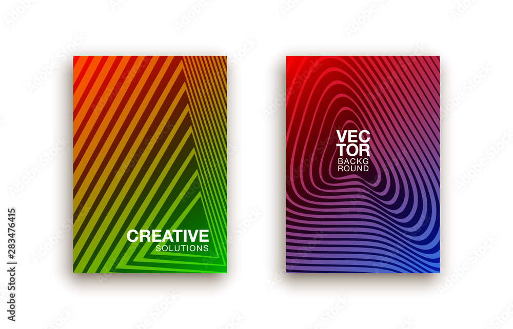 Halftone lines cover page layouts design. Flat geometric backgrounds set. Party posters set with radial halftone line gradient texture. Music flyer frame templates. Retro cover pages. Halftone lines cover page layouts design. Flat geometric backgrounds set. Party posters set with radial halftone line gradient texture. Music flyer frame templates. Retro cover pages.