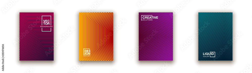 Scientific annual report geometric design collection. Halftone line texture cover page layout templates set. Report covers geometric graphic design, business brochure pages corporate template. Scientific annual report geometric design collection. Halftone line texture cover page layout templates set. Report covers geometric graphic design, business brochure pages corporate template.