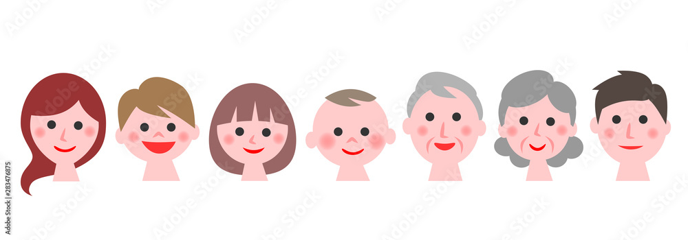 Family faces icon. Vector illustration.
