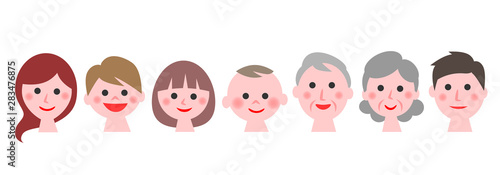 Family faces icon. Vector illustration.