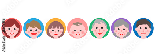 Family faces icon. Vector illustration.
