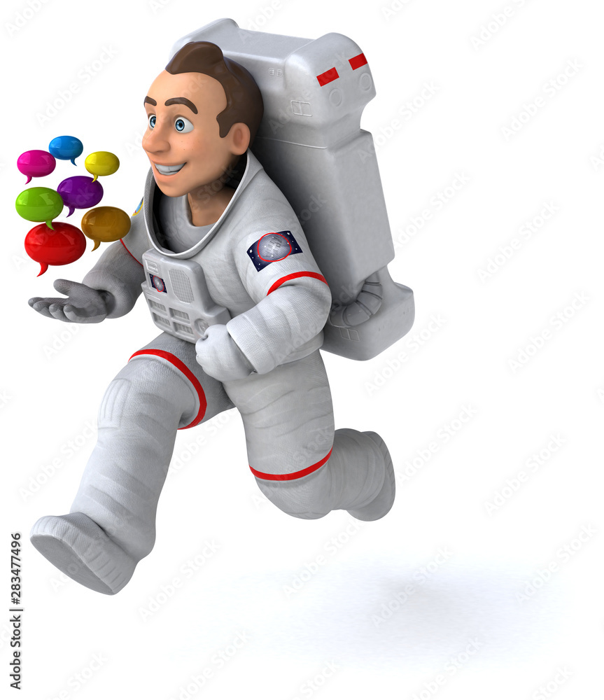 Fun astronaut - 3D Illustration