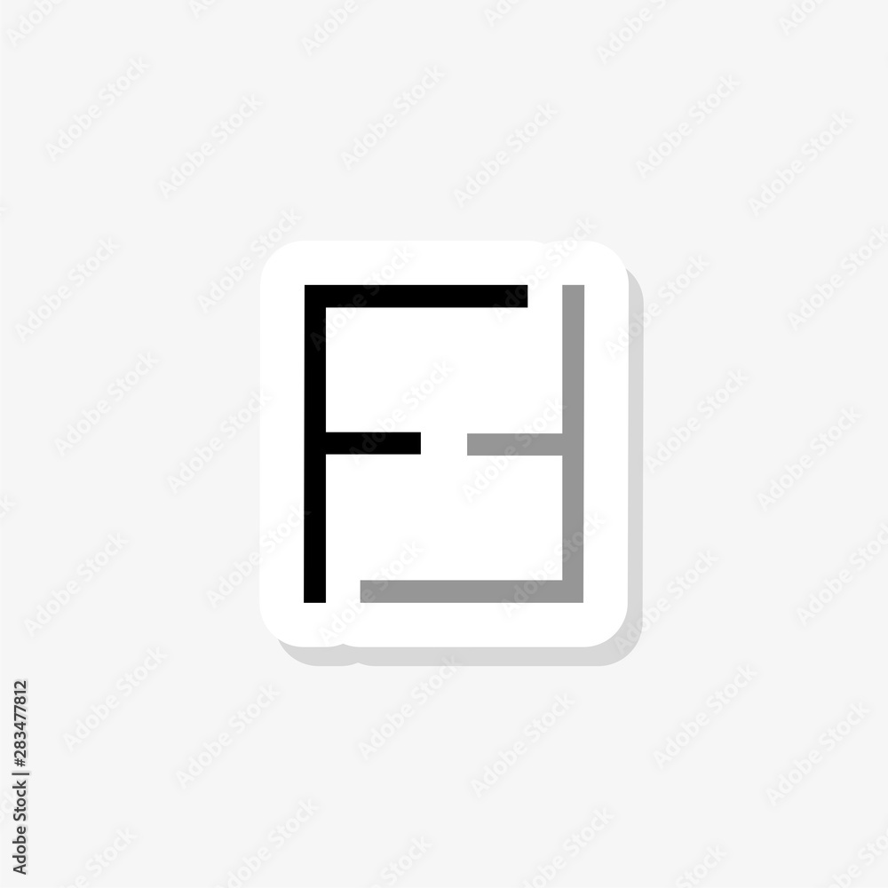 Letter double F logo design template sticker Letter double F logo design template sticker
