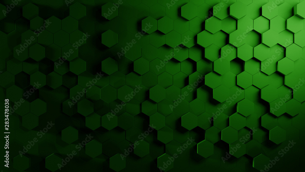 Abstract black hexagonal background 3D rendering Abstract black hexagonal background 3D rendering
