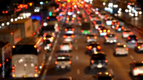 traffic jam at express way Rush hour in bangkok thailand