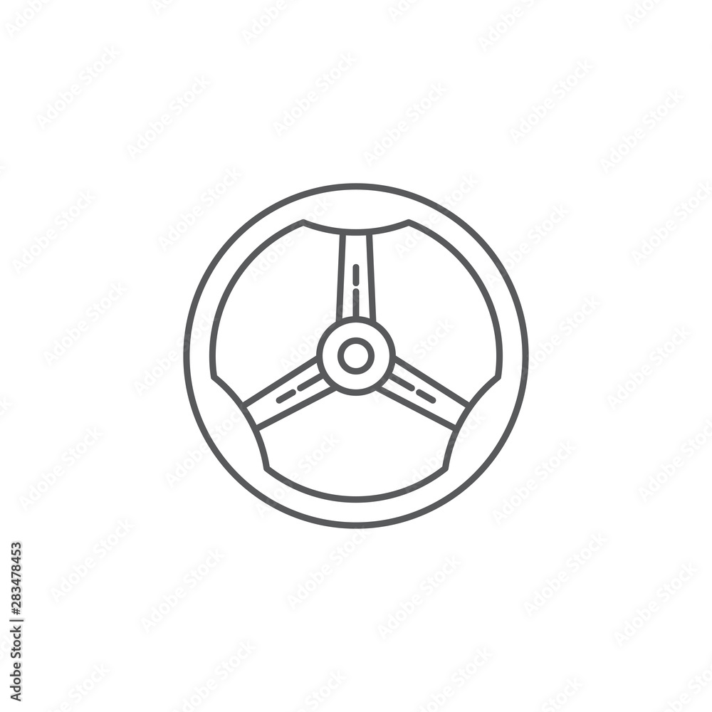 Steering wheel vector icon symbol isolated on white background Steering wheel vector icon symbol isolated on white background