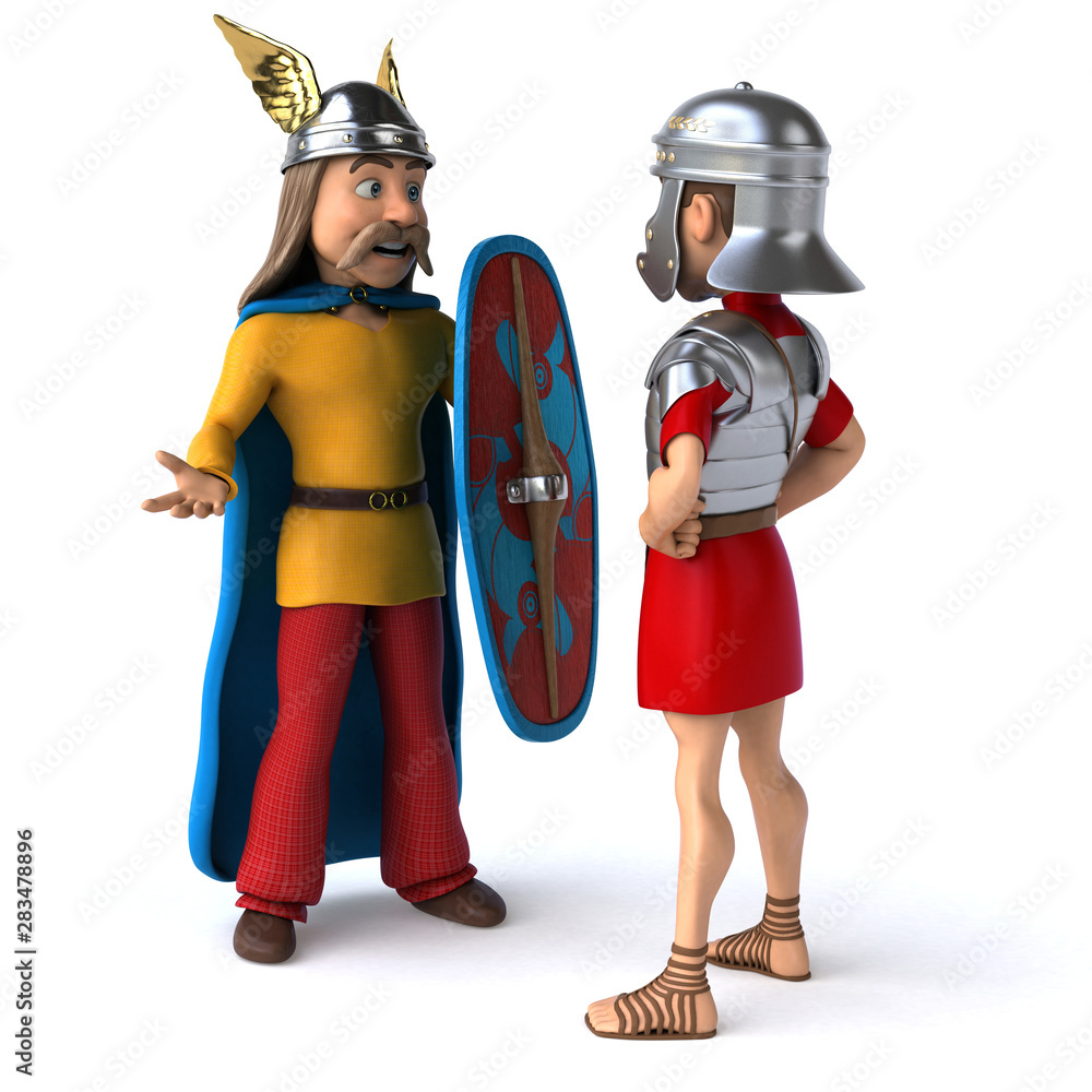 Fototapeta premium Roman and Gaul - 3D Illustration