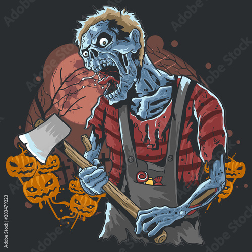 HALLOWEEN ZOMBIE PARTY ARTWORK VECTOR