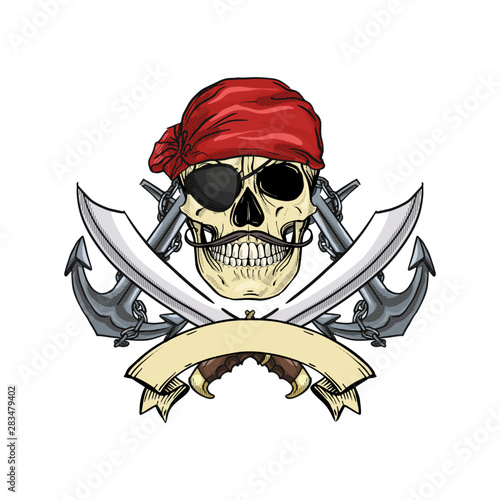 Sketch pirate skull