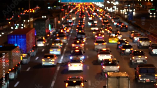 traffic jam at express way Rush hour in bangkok thailand