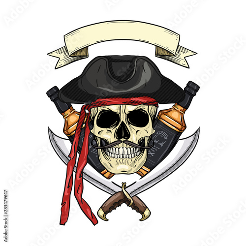 Sketch pirate skull