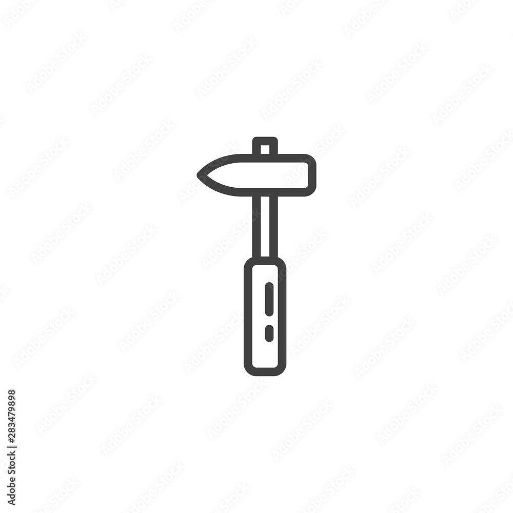 Carpenter hammer line icon. linear style sign for mobile concept and web design. Hammer outline vector icon. Symbol, logo illustration. Vector graphics Carpenter hammer line icon. linear style sign for mobile concept and web design. Hammer outline vector icon. Symbol, logo illustration. Vector graphics