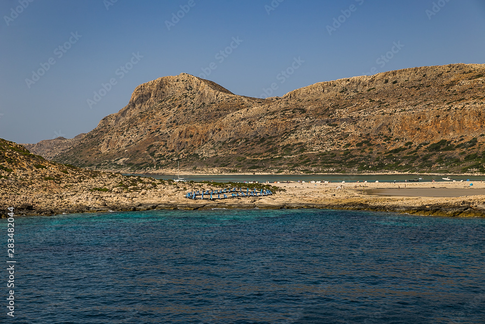 View of beautiful coastline Crete Greece 