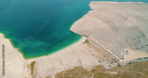 Island Pag landscape with a beach, Croatia