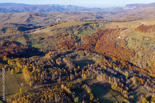 Autumn countryside drone aerial