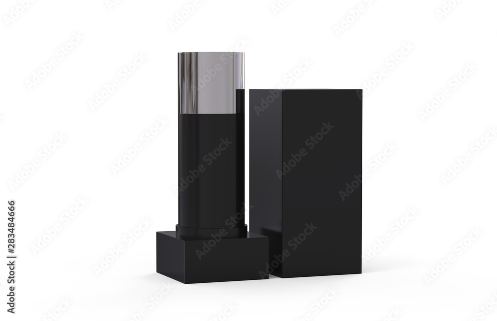 Deodorant and hard box packaging box mock up template on isolated white background, 3d illustration Deodorant and hard box packaging box mock up template on isolated white background, 3d illustration