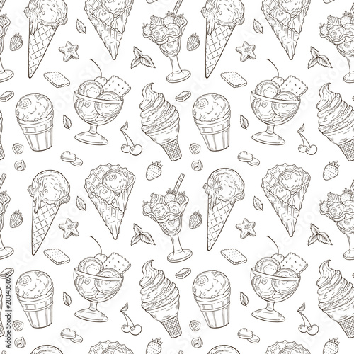 Ice cream seamless pattern