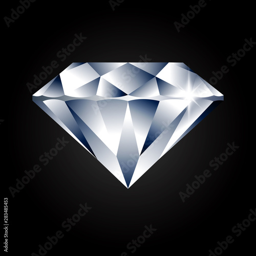 vector illustration of diamond on black background