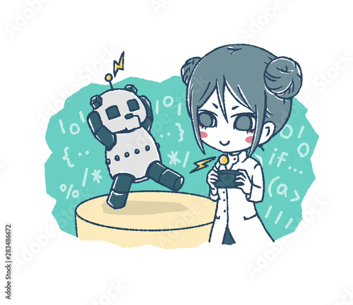 中国娘はゆるいパンダのロボットを操作する Stock Illustration Adobe Stock 中国娘はゆるいパンダのロボットを操作する Stock Illustration Adobe Stock