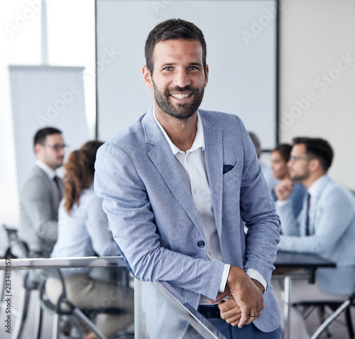 businessman office portrait corporate meeting