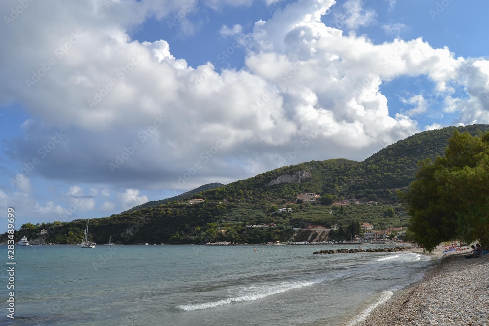 Zakynthos coastline with moody sky