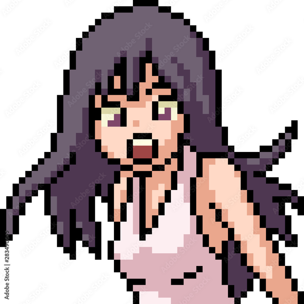 Fototapeta premium vector pixel art anime girl