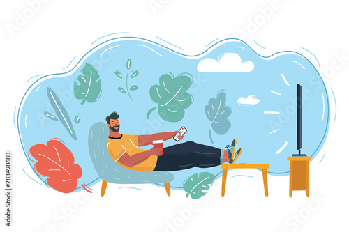 Man watching tv