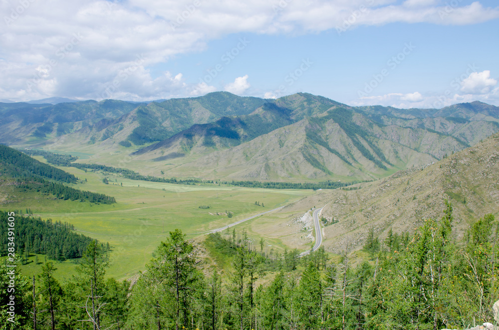 The pass in Mountain Altai a beautiful landscape