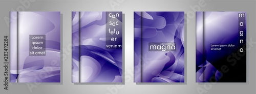 Vector collection of book cover backgrounds. illustration of eps vector design 10. purple gradient wave color
