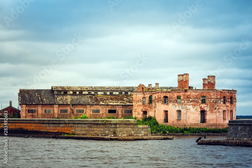 old Fort on the river city Kronstadt