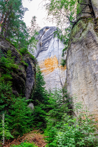 Adersbacher rock city in Krenov in the Czech Republic photo