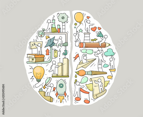 Left and right brain functions with little people