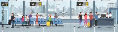Fotografie, Obraz Modern international airport vector illustration