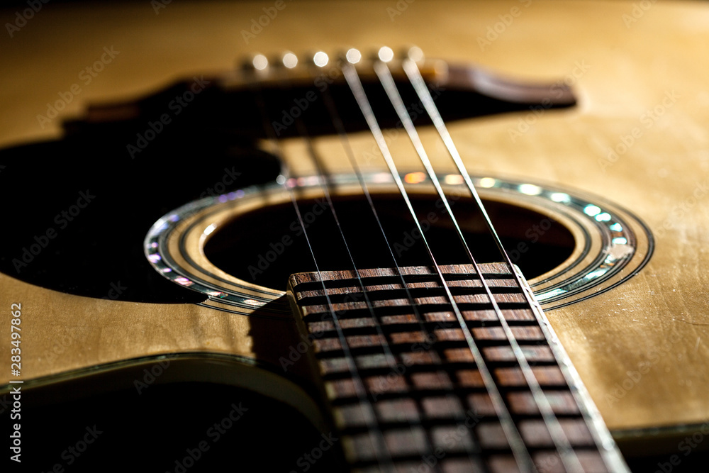 Fototapeta premium beautiful classical guitar closeup