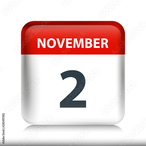 November 2 - Glossy Calendar Icon - Calendar design template