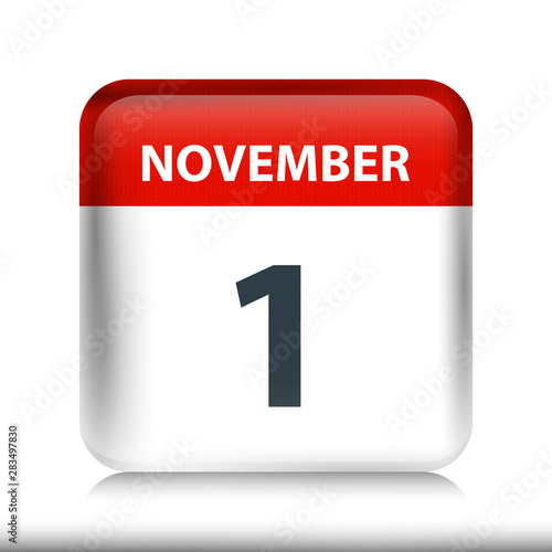 November 1 - Glossy Calendar Icon - Calendar design template
