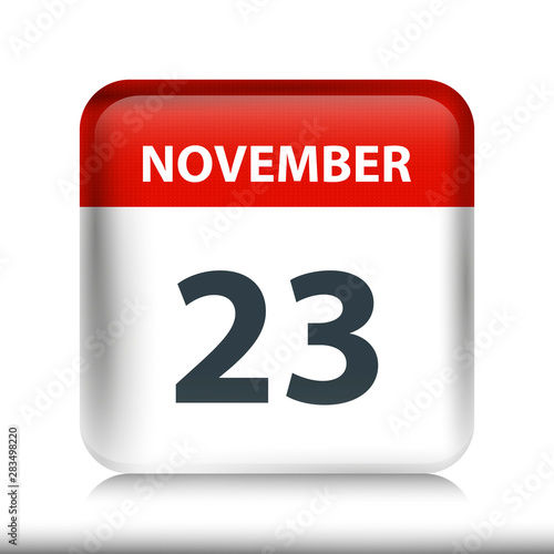November 23 - Glossy Calendar Icon - Calendar design template