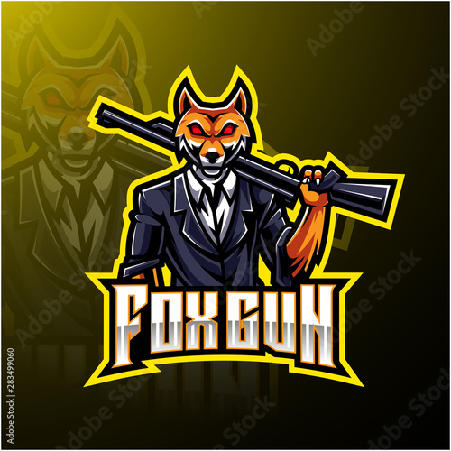 Fox gun esport logo design