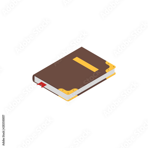 book flat isometry vector on white background