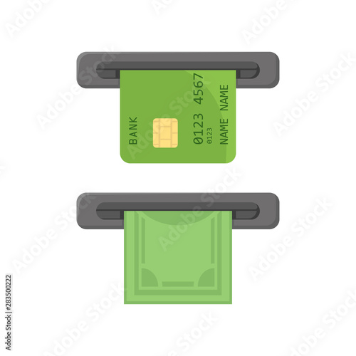 ATM with bank card and issuance of money