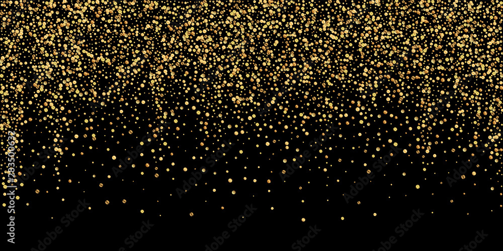 Gold confetti luxury sparkling confetti. Scattered - obrazy, fototapety, plakaty 