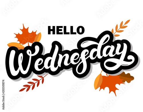 Wednesday. Day of the week. Hand drawn lettering. Vector illustration. Best for calendar design