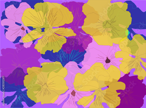 colored violet flowers background illustration