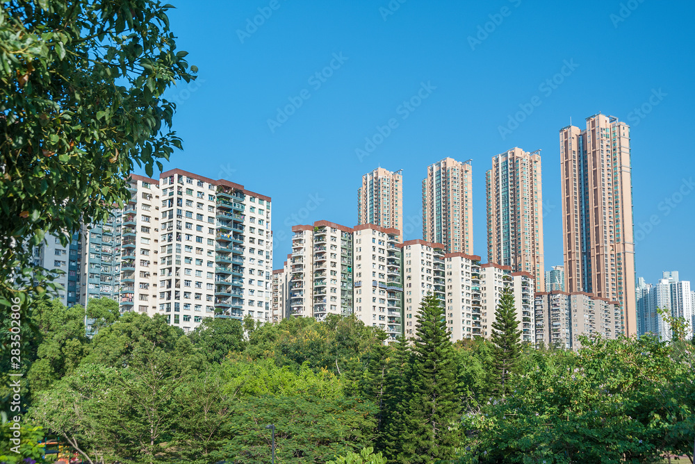 Obraz premium high rise residential building in Hong Kong city