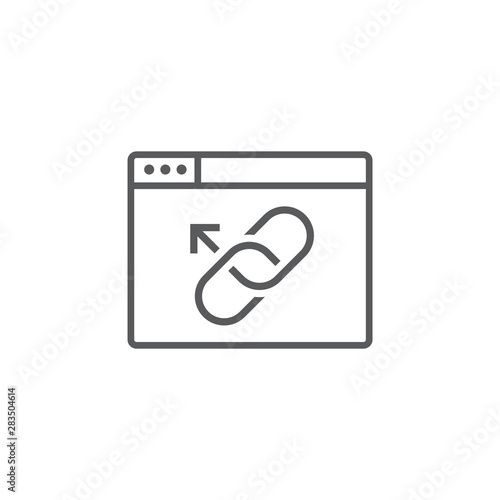 Website Link & Connectedness Icon with Chain Link