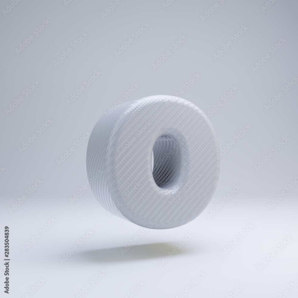 Carbon fiber 3d letter O lowercase. White carbon font isolated on white background. Carbon fiber 3d letter O lowercase. White carbon font isolated on white background.