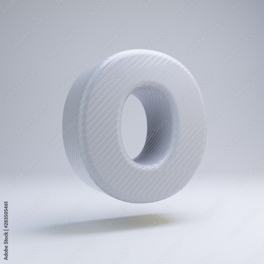 Carbon fiber 3d letter O uppercase. White carbon font isolated on white background. Carbon fiber 3d letter O uppercase. White carbon font isolated on white background.