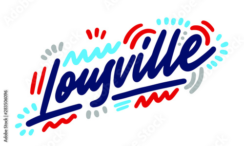 Louisville handwritten city name.Modern Calligraphy Hand Lettering for Printing,background ,logo, for posters, invitations, cards, etc. Typography vector.
